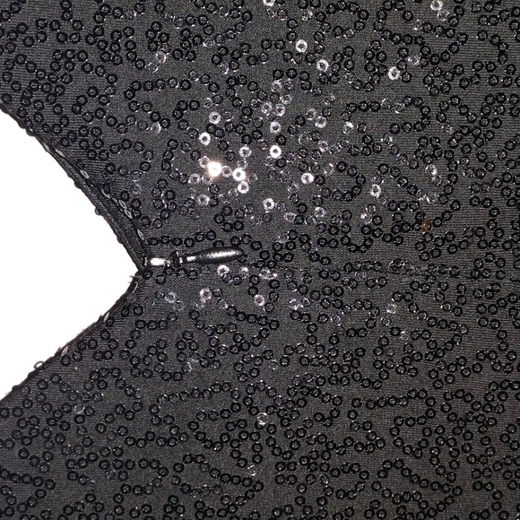 Vintage Deadstock NWT Black Sequin Doncaster Midi Dress Holiday Christmas NYE 10 - Picture 7 of 9